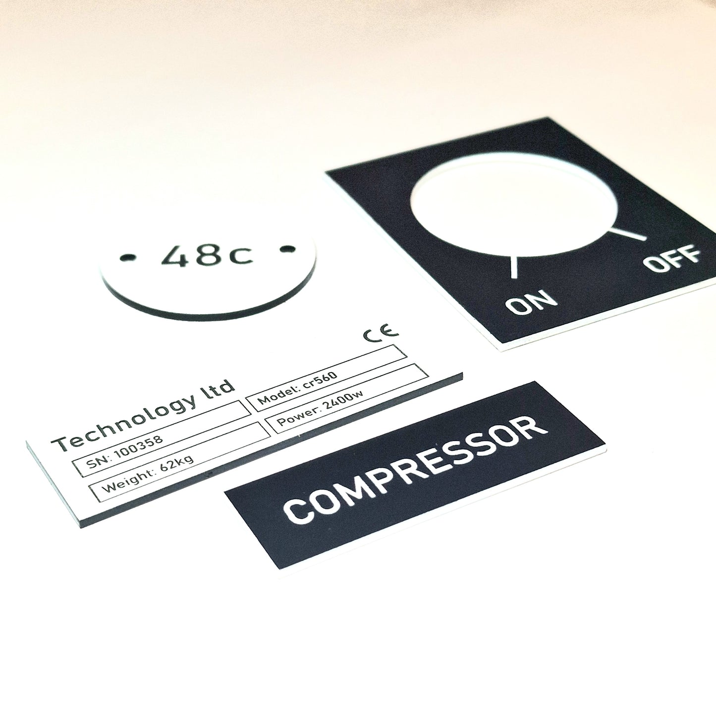 Rectangle Engraved Plastic Labels