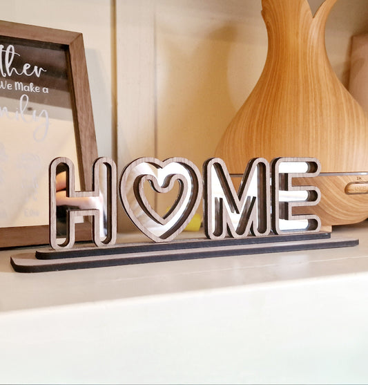 HOME Wooden Mirror Sign Decor