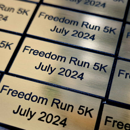 Metal Effect Rectangle Engraved Plastic Labels