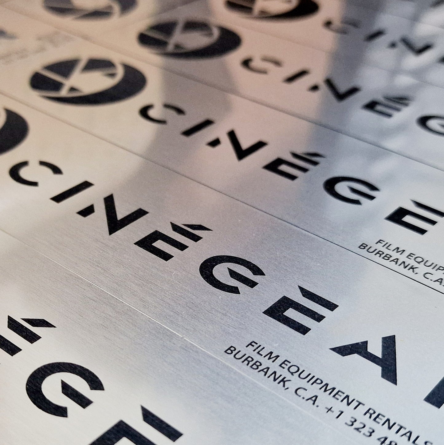 Metal Effect Rectangle Engraved Plastic Labels