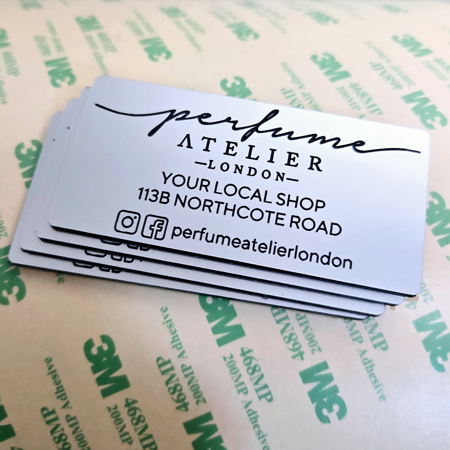 Metal Effect Rectangle Engraved Plastic Labels