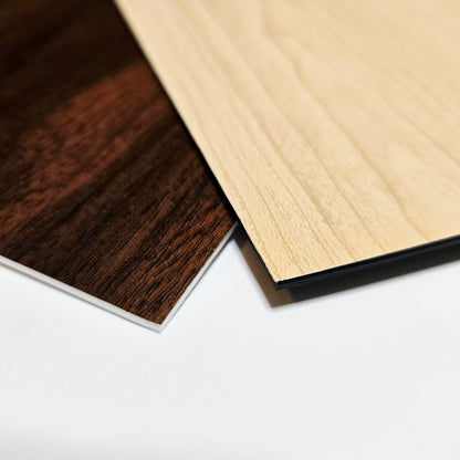 Wood Effect Rectangle Engraved Plastic Labels