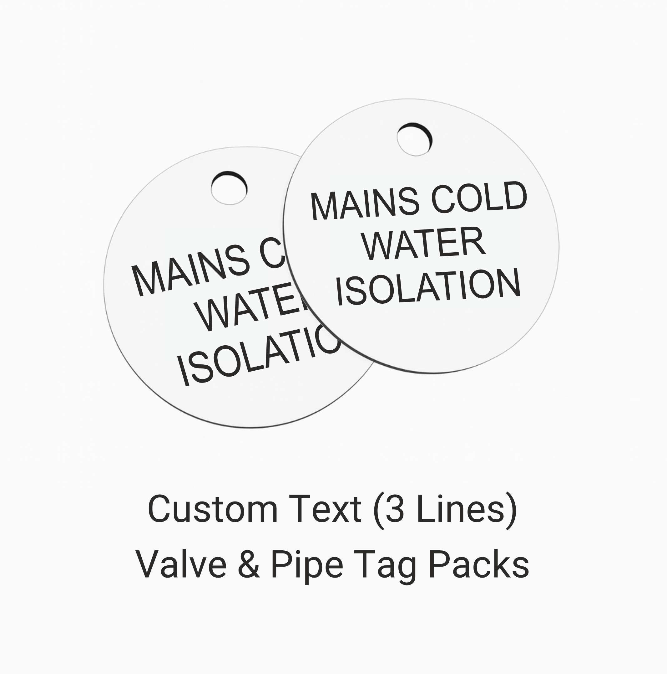 Custom Text (3 Lines) Valve & Pipe Tags – Label Room