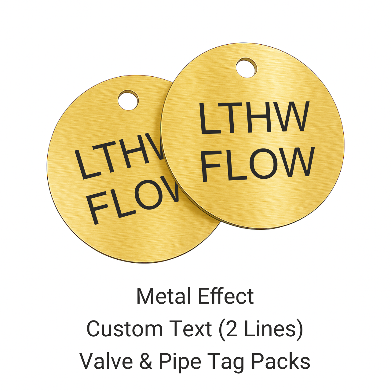 Metal Effect Custom Text (2 Lines) Valve & Pipe Tags