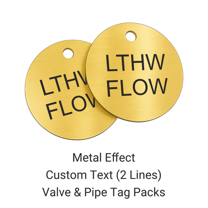 Metal Effect Custom Text (2 Lines) Valve & Pipe Tags