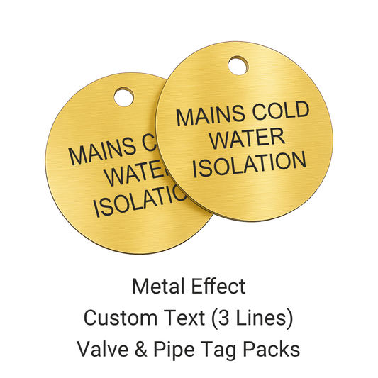 Metal Effect Custom Text (3 Lines) Valve & Pipe Tags