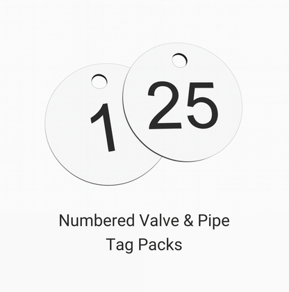 Numbered Valve & Pipe Tag Packs