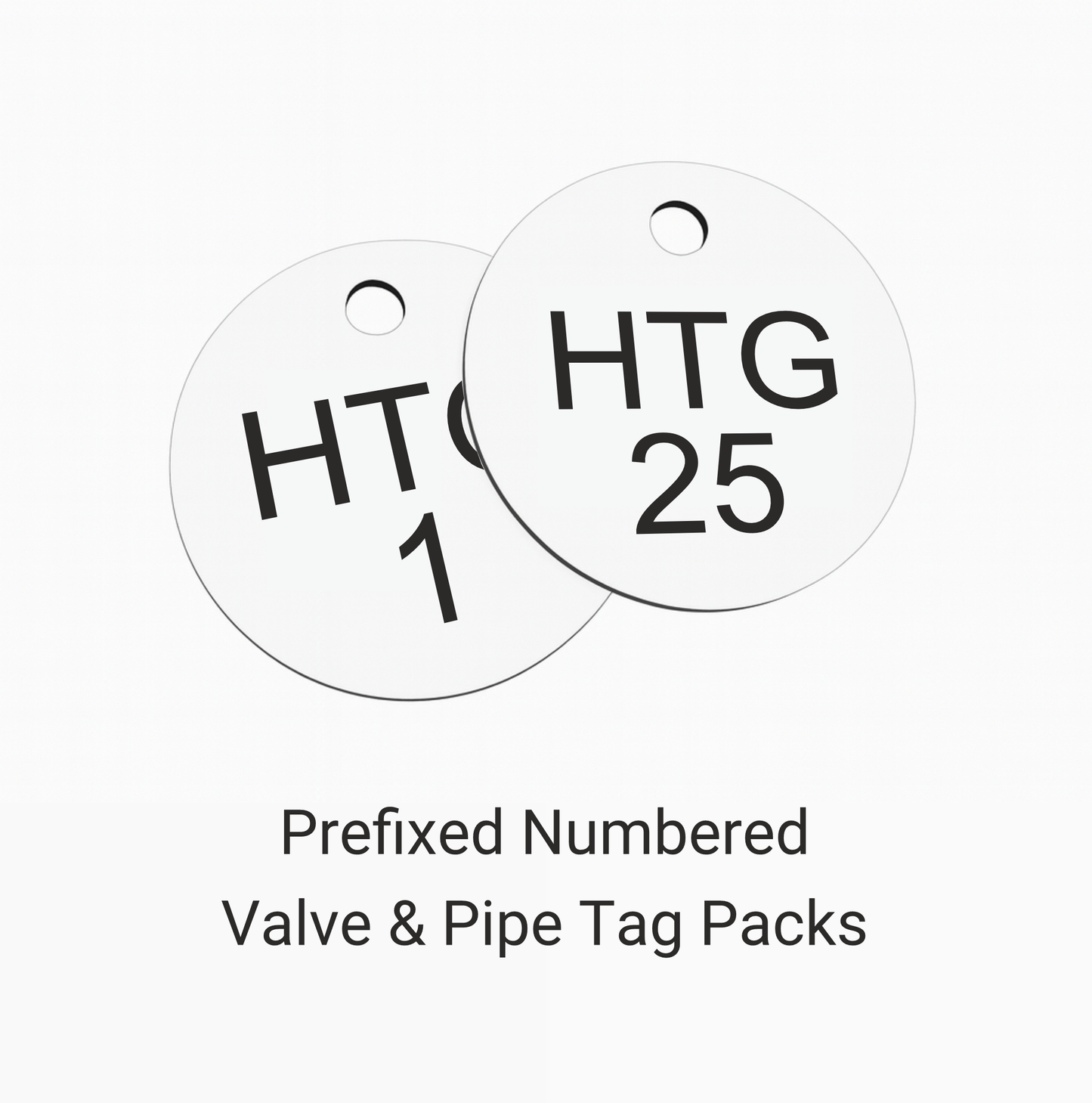 Prefixed Numbered Valve & Pipe Tag Packs